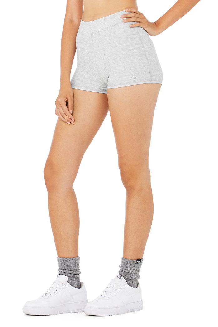 Short Alo Yoga Micro Waffle Pleasant Boy Mujer Grises | 201739OJP