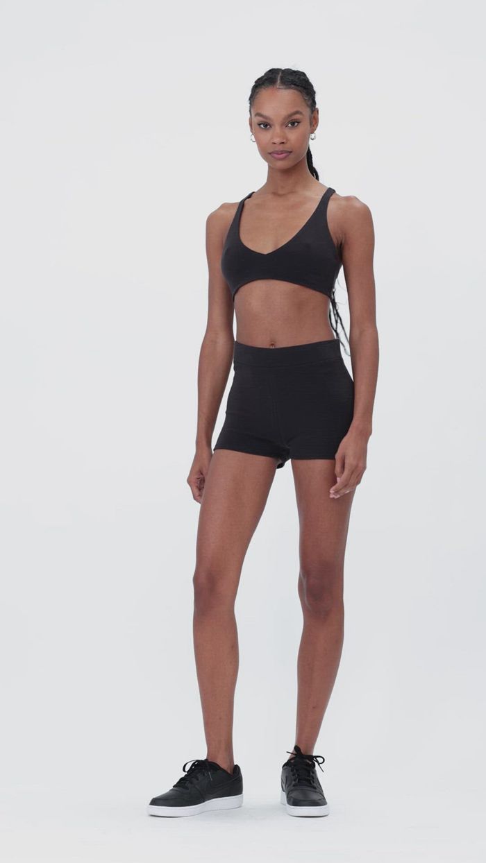 Short Alo Yoga Micro Waffle Pleasant Boy Mujer Marrom | 712409SZN