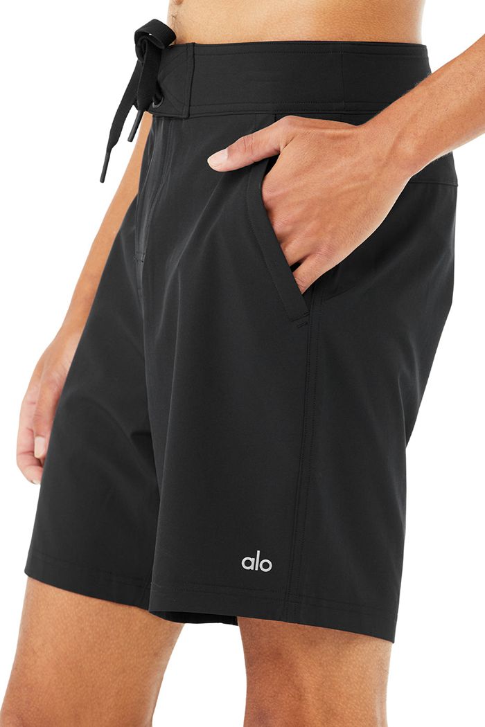 Short Alo Yoga Plow Board Hombre Negros | 601248FDQ