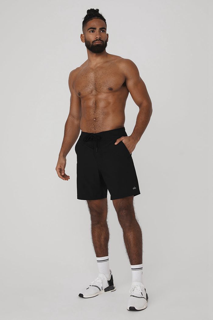 Short Alo Yoga Plow Board Hombre Negros | 601248FDQ