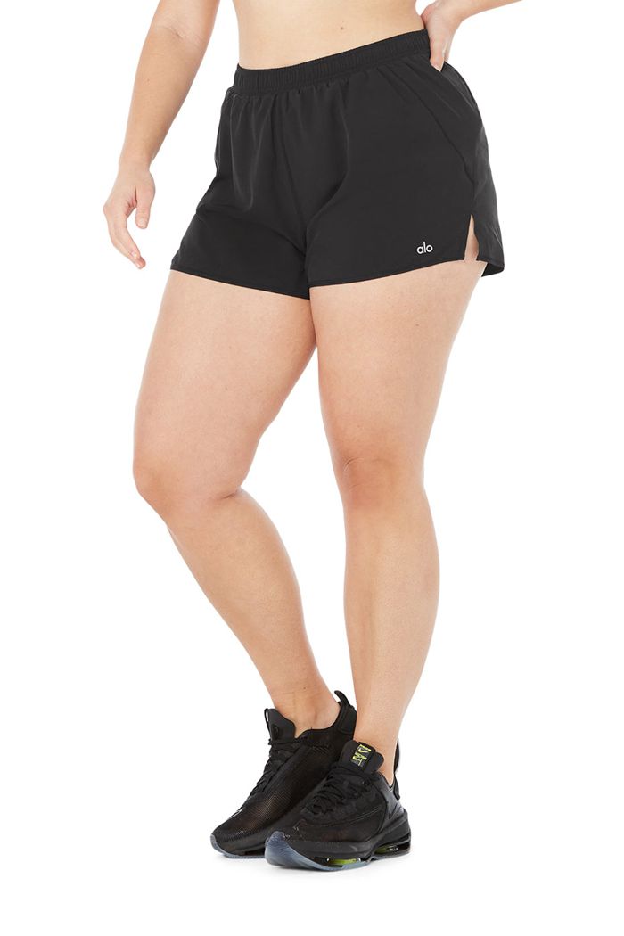 Short Alo Yoga Stride Correr Mujer Negros | 269487UIG