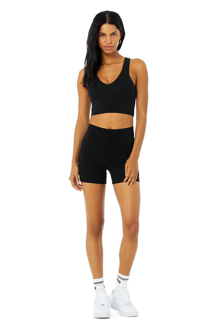 Short Alo Yoga Vapor High-Cintura Fierce Mujer Negros | 952714AFR