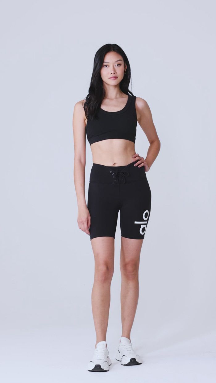 Short Alo Yoga Yogi Encaje Up Mujer Blancos | 407612VNT