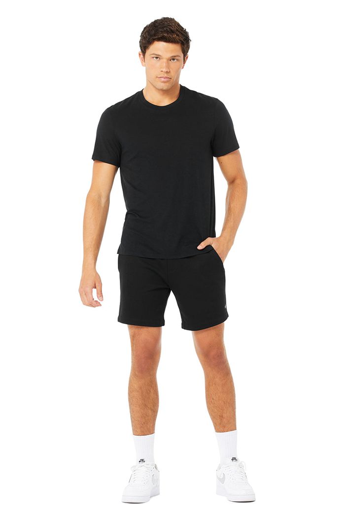 Short Sleeve Alo Yoga Airwave Tee Hombre Negros | 285196RDW