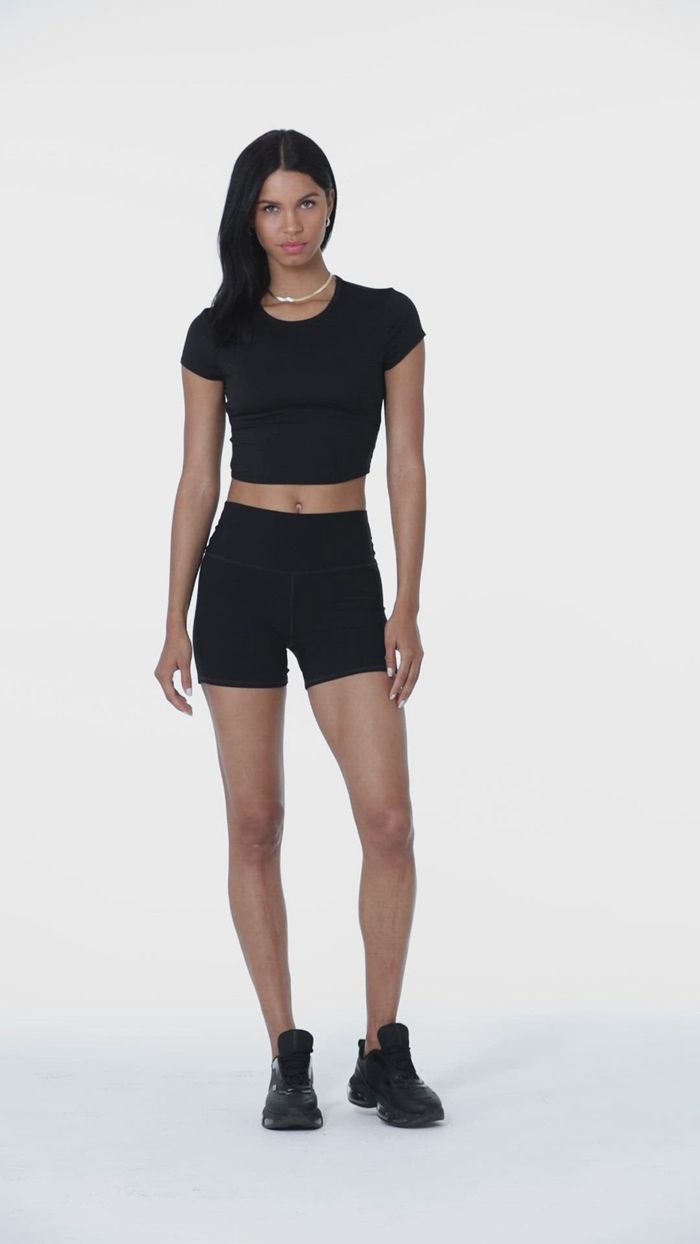 Short Sleeve Alo Yoga Alosoft Crop Finesse Mujer Blancos | 973046JGL