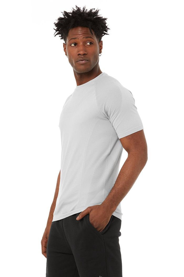Short Sleeve Alo Yoga Amplify Seamless Tee Hombre Grises | 326710HZS