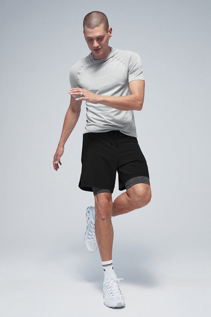 Short Sleeve Alo Yoga Amplify Seamless Tee Hombre Grises | 326710HZS