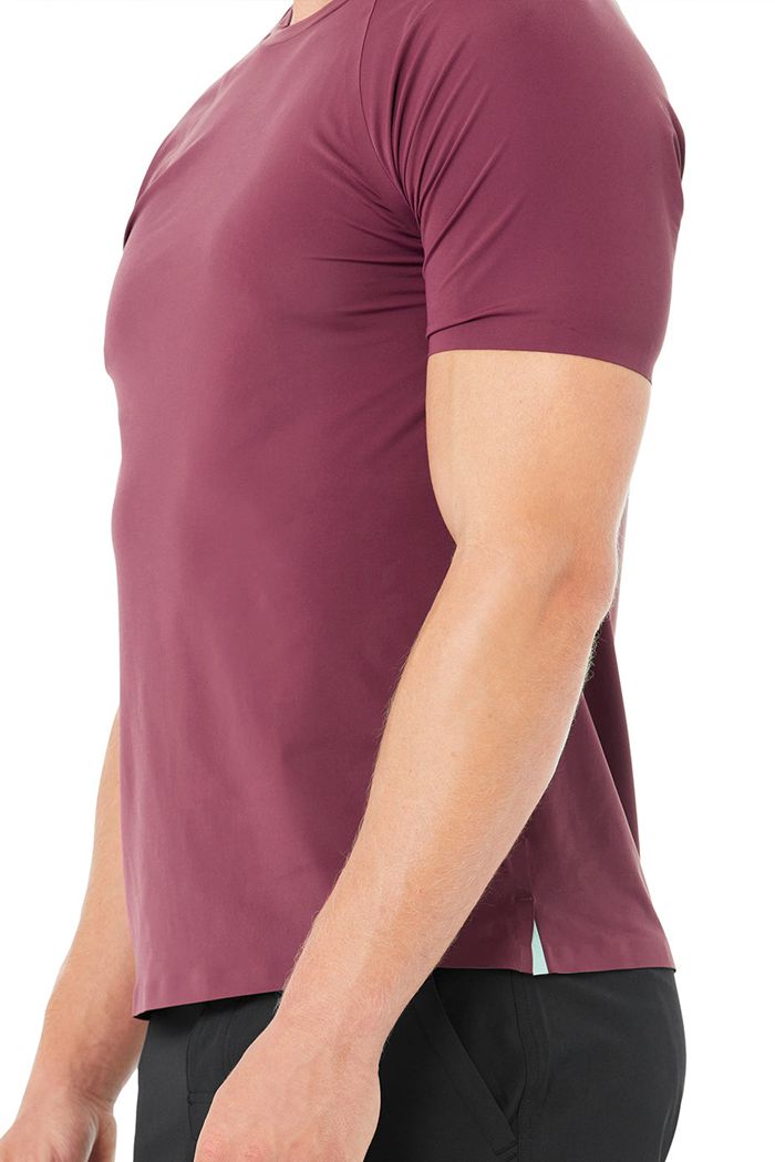 Short Sleeve Alo Yoga Idol Performance Tee Hombre Rojos | 306942LXK