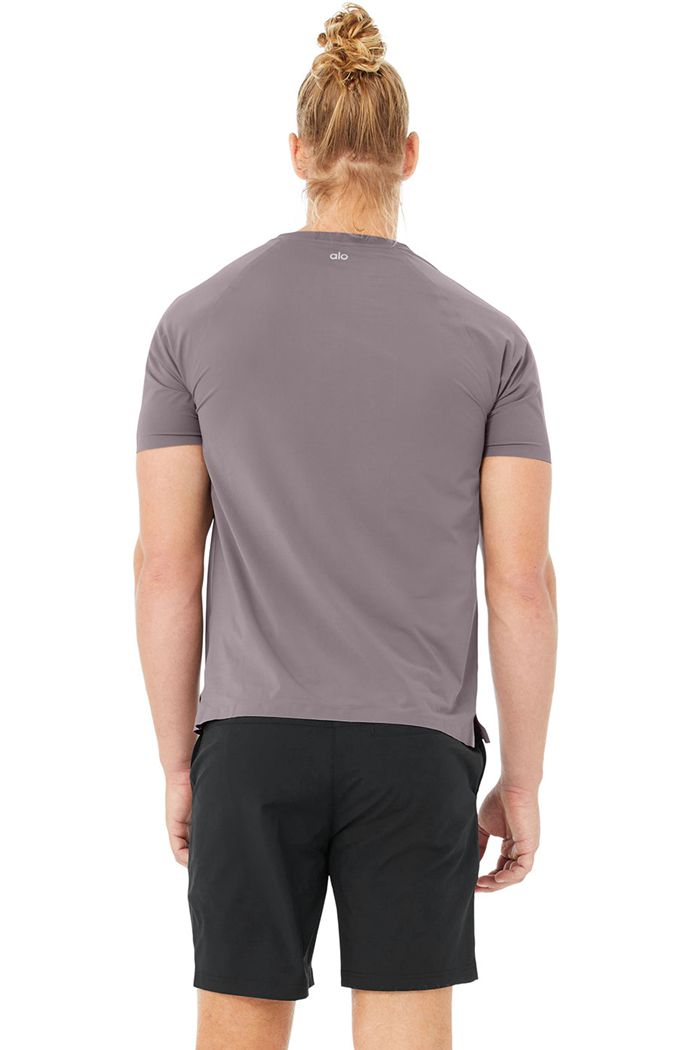 Short Sleeve Alo Yoga Idol Performance Tee Hombre Morados | 325947FVE