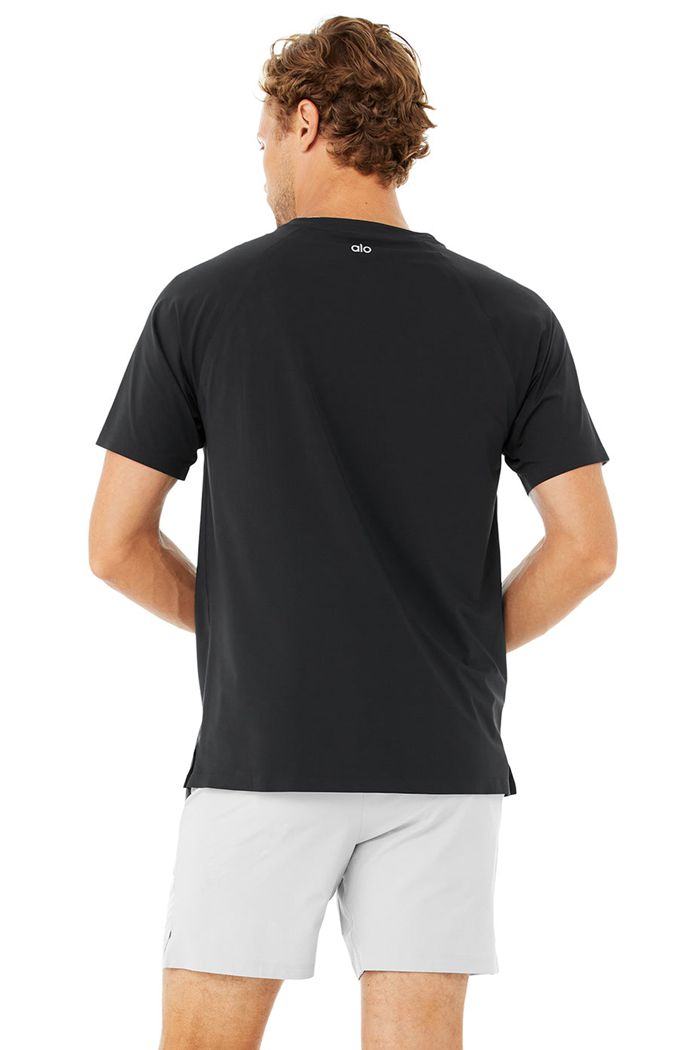 Short Sleeve Alo Yoga Idol Performance Tee Hombre Negros | 346217AHT
