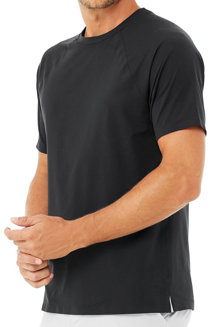 Short Sleeve Alo Yoga Idol Performance Tee Hombre Negros | 346217AHT
