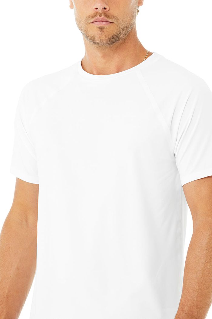 Short Sleeve Alo Yoga Idol Performance Tee Hombre Blancos | 419275OJV
