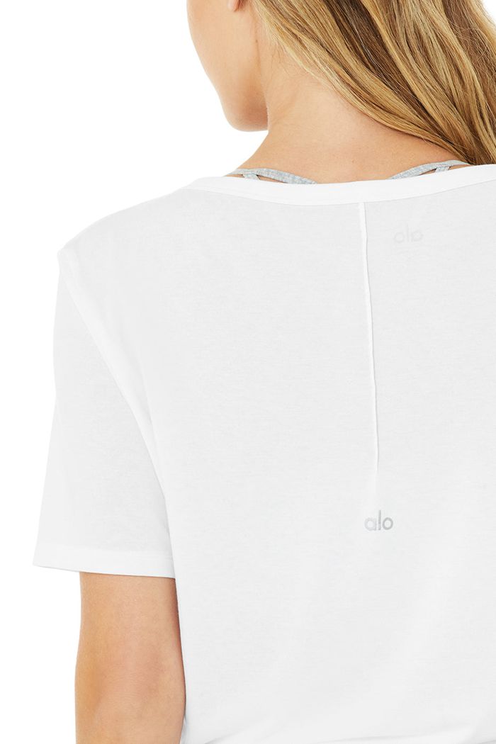 Short Sleeve Alo Yoga Motion Mujer Blancos | 024859GDM