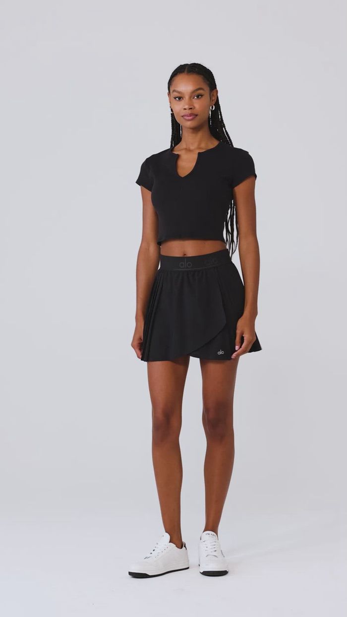 Short Sleeve Alo Yoga Ribbed Cropped Savvy Mujer Marrom | 916807TAL