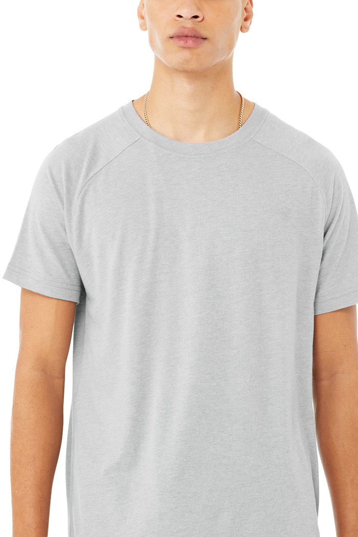 Short Sleeve Alo Yoga The Triumph Crew Neck Tee Hombre Grises | 937402XDB