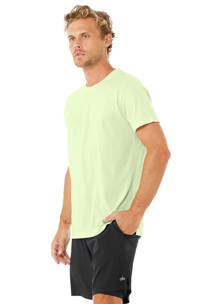 Short Sleeve Alo Yoga The Triumph Crew Neck Tee Hombre Verdes | 945721IZB