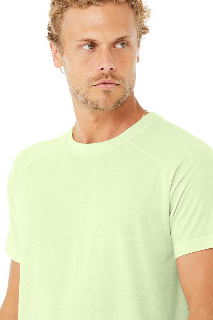 Short Sleeve Alo Yoga The Triumph Crew Neck Tee Hombre Verdes | 945721IZB