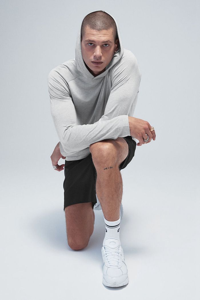Sudadera Con Capucha Alo Yoga Core Encapuchado Runner Hombre Grises | 042368YUQ