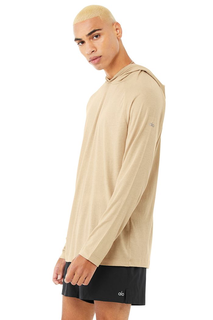 Sudadera Con Capucha Alo Yoga Core Encapuchado Runner Hombre Marrom | 243015QLR