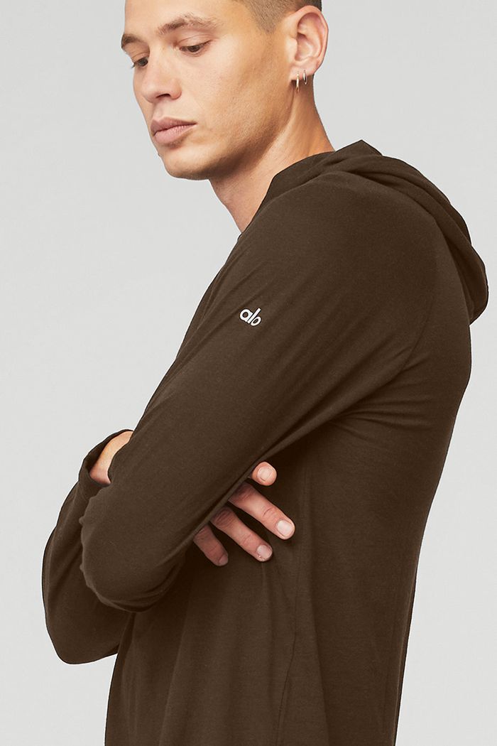 Sudadera Con Capucha Alo Yoga Core Encapuchado Runner Hombre Negros | 427351FTC