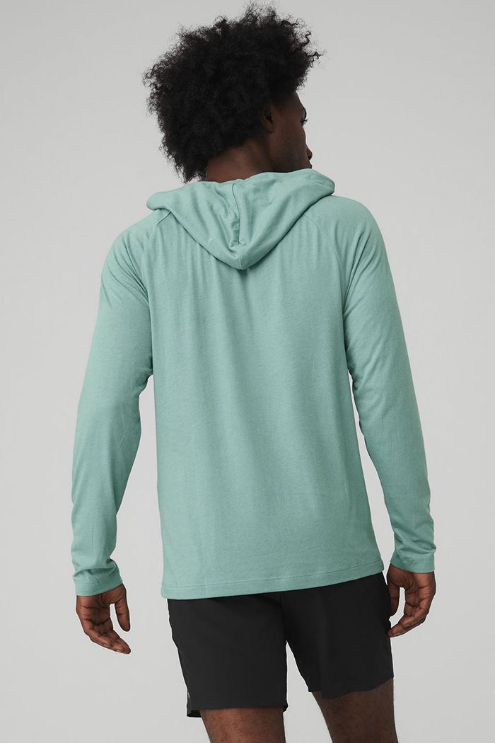 Sudadera Con Capucha Alo Yoga Core Encapuchado Runner Hombre Azules | 462359AQM