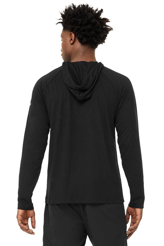 Sudadera Con Capucha Alo Yoga Core Encapuchado Runner Hombre Negros | 618395KBS