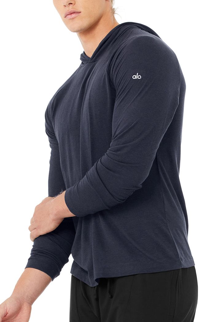 Sudadera Con Capucha Alo Yoga Core Encapuchado Runner Hombre Negros | 863149PZU