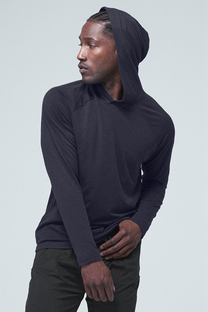Sudadera Con Capucha Alo Yoga Core Encapuchado Runner Hombre Negros | 863149PZU