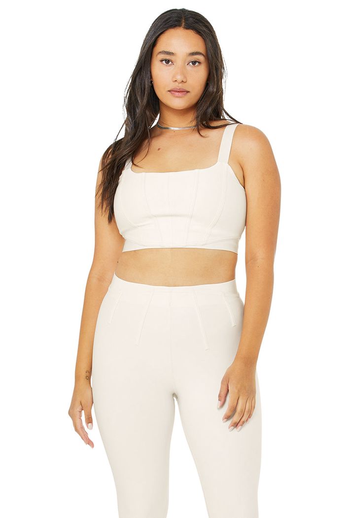 Sujetadores Alo Yoga Airlift Corset Mujer Blancos | 104893YRX