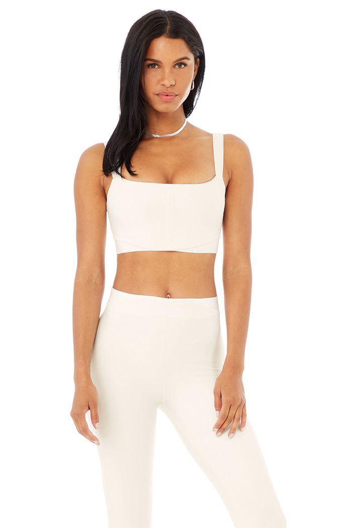 Sujetadores Alo Yoga Airlift Corset Mujer Blancos | 104893YRX