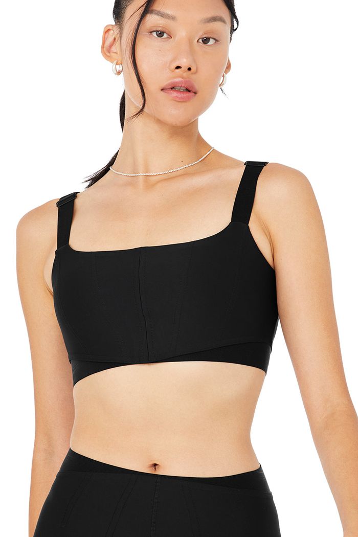 Sujetadores Alo Yoga Airlift Corset Mujer Negros | 946017NTE