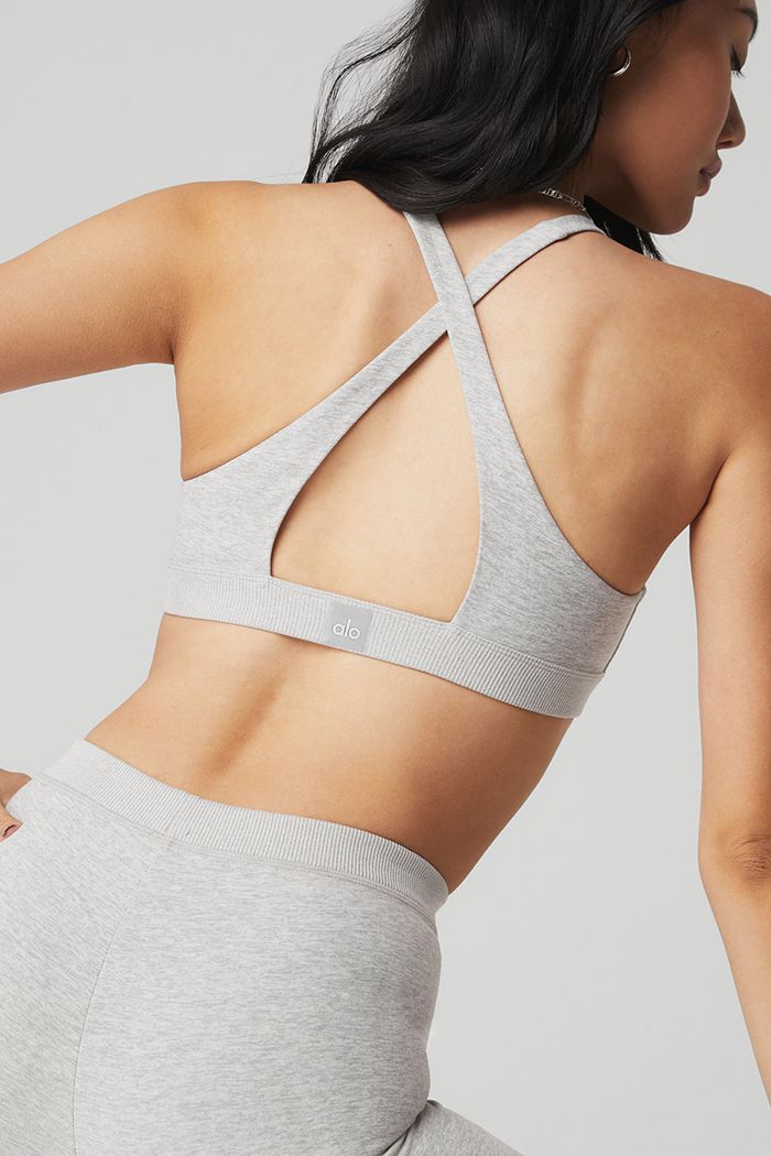 Sujetadores Alo Yoga Alosoft Iconic 90's Mujer Grises | 269541HDE