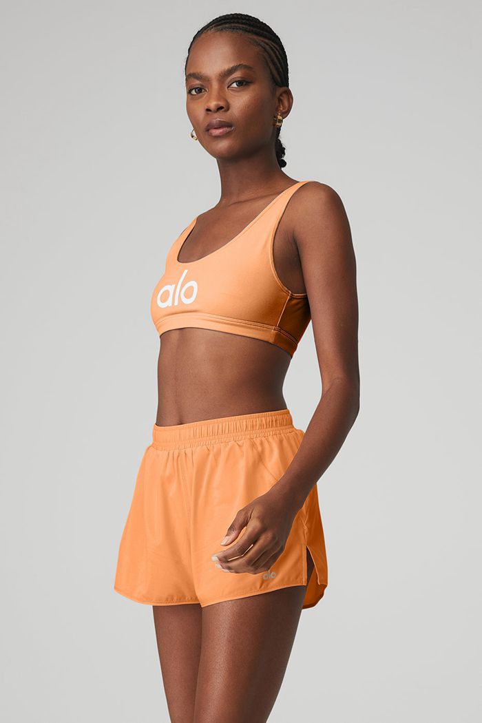 Sujetadores Alo Yoga Ambient Logo Mujer Blancos | 620987MAL