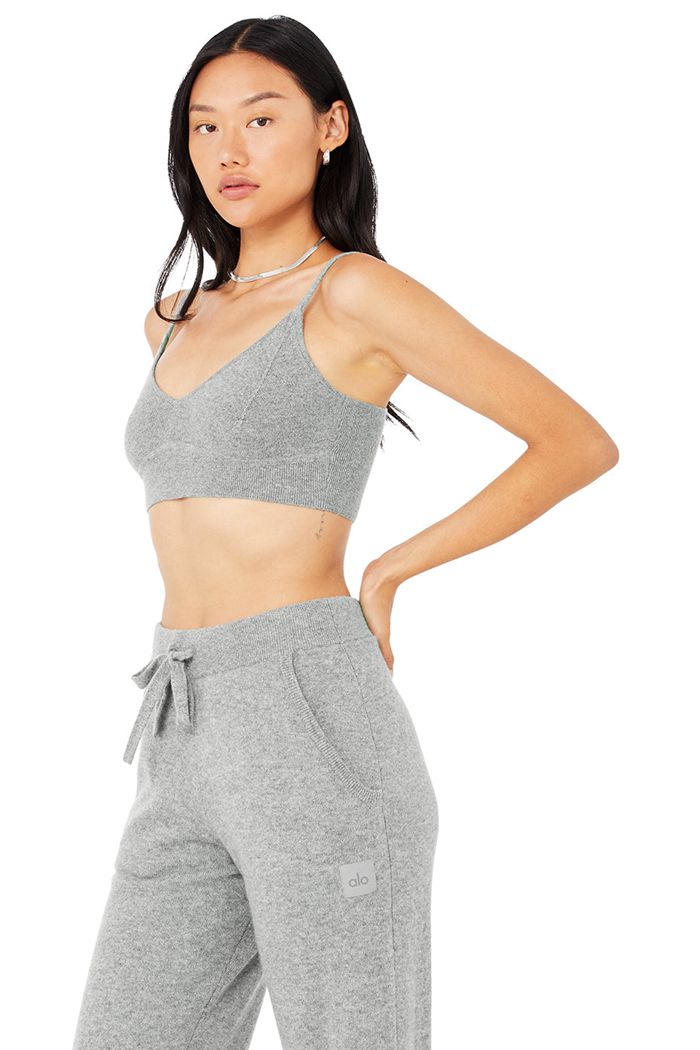 Sujetadores Alo Yoga Cashmere Jet Set Mujer Grises | 057148PHJ