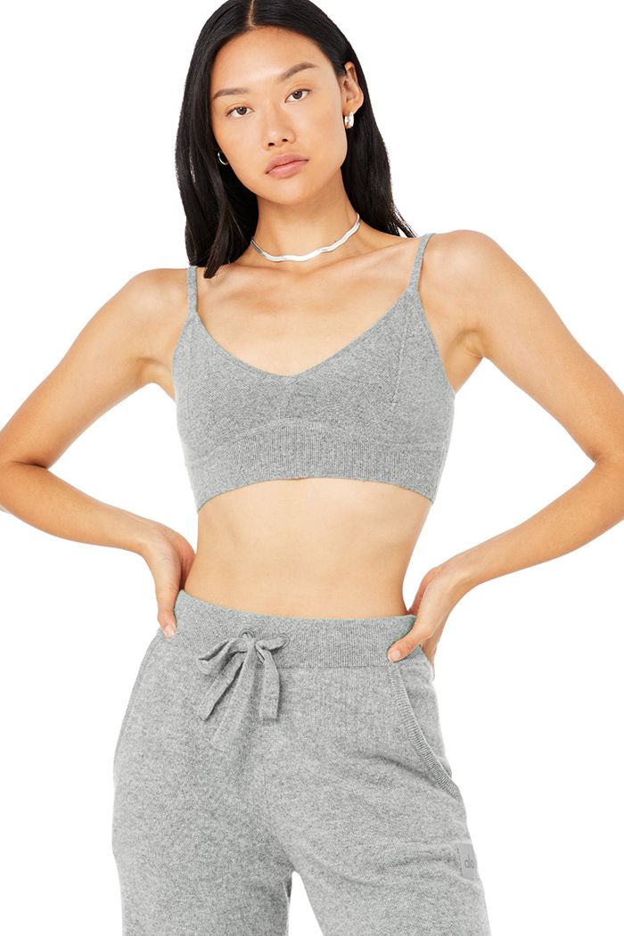 Sujetadores Alo Yoga Cashmere Jet Set Mujer Grises | 057148PHJ