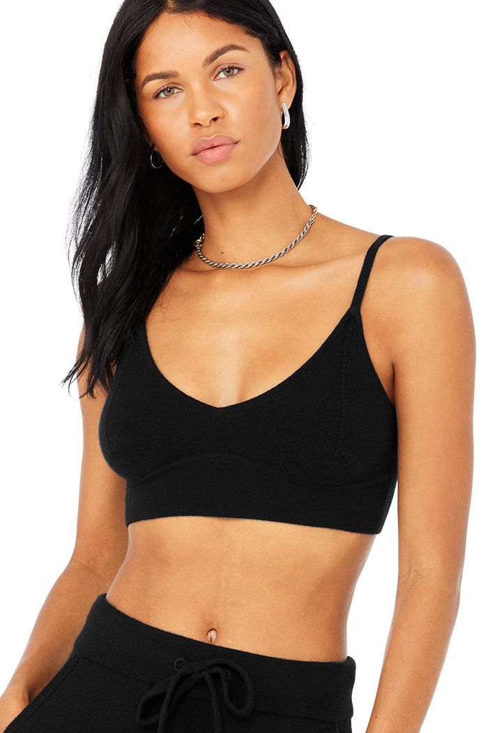 Sujetadores Alo Yoga Cashmere Jet Set Mujer Negros | 472985ELA