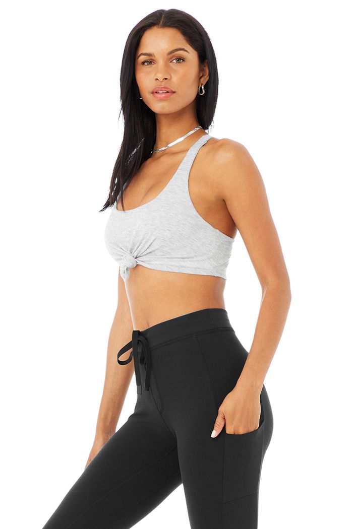 Sujetadores Alo Yoga Knot Mujer Grises | 632087FQC