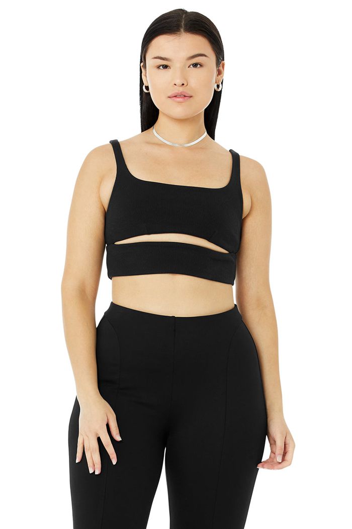 Sujetadores Alo Yoga Slit Mujer Negros | 741298KAV