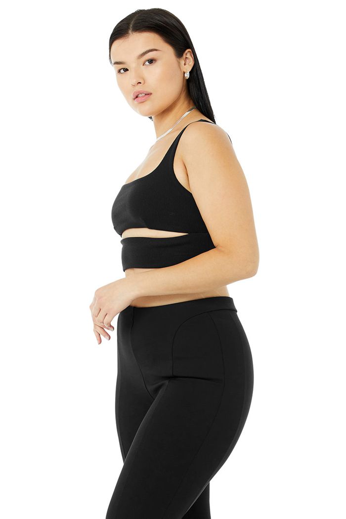 Sujetadores Alo Yoga Slit Mujer Negros | 741298KAV