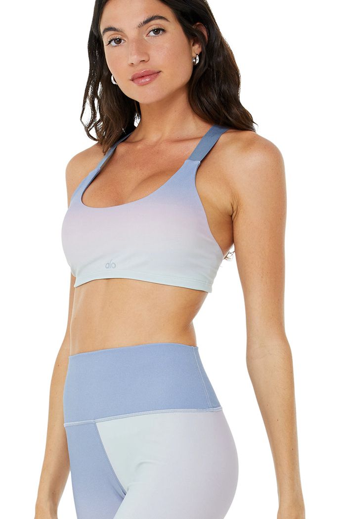 Sujetadores Alo Yoga Vapor Gradient Dusk Take Charge Mujer Azules | 406852WKF