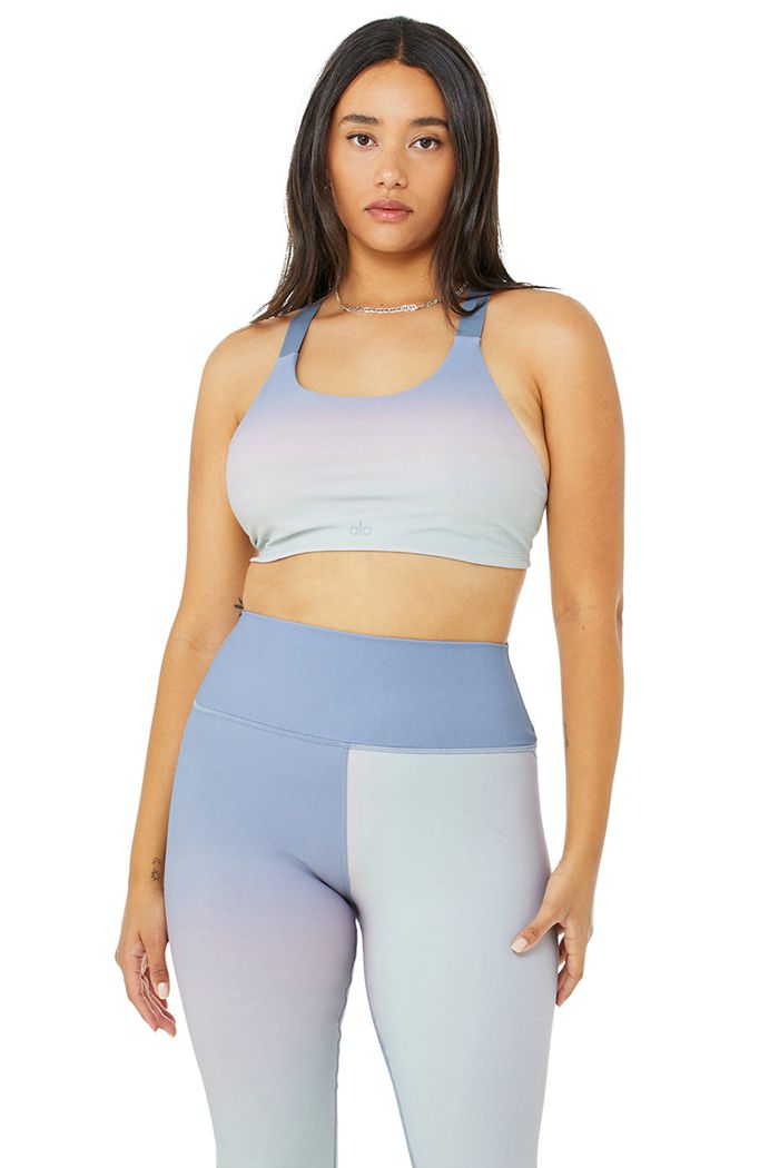 Sujetadores Alo Yoga Vapor Gradient Dusk Take Charge Mujer Azules | 406852WKF