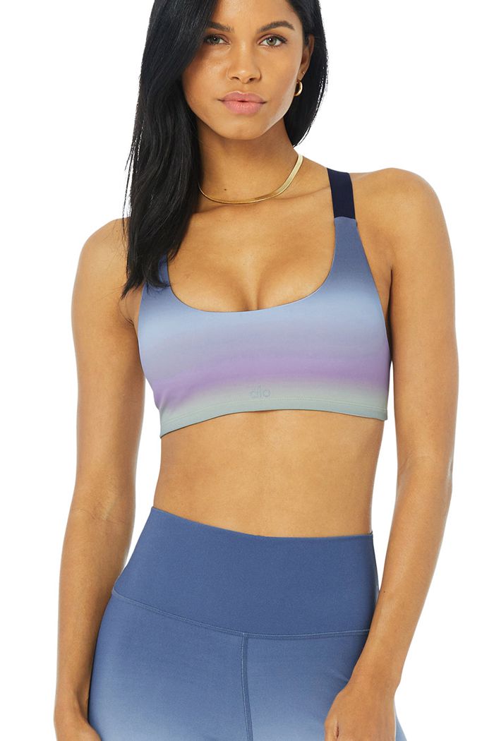 Sujetadores Alo Yoga Vapor Gradient Dusk Take Charge Mujer Azules | 570862NDU