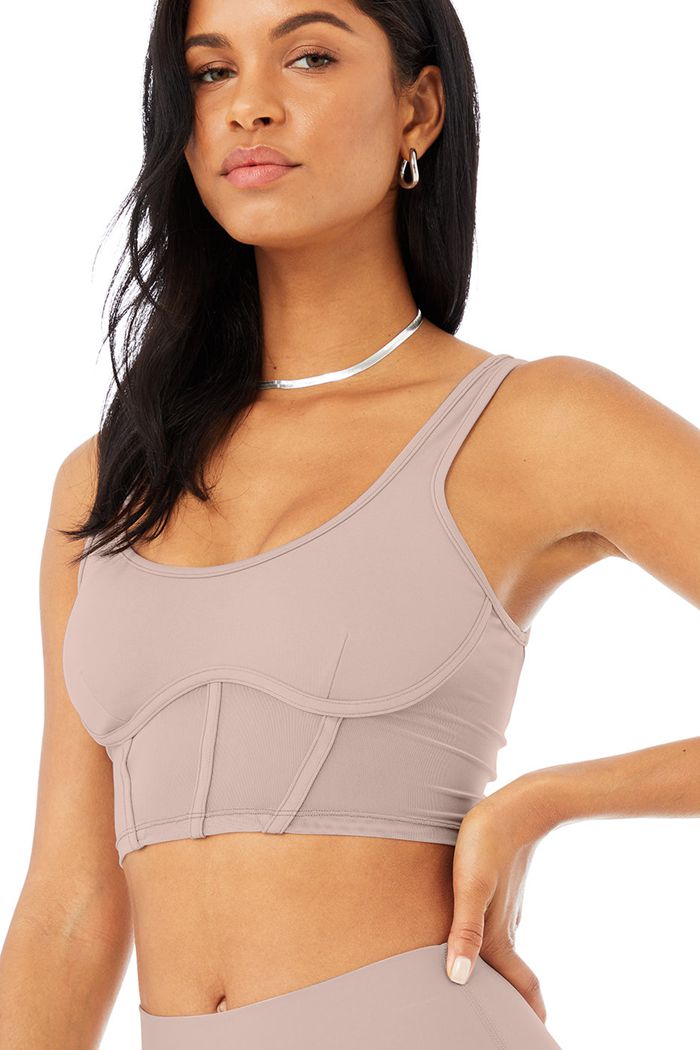 Tank Tops Alo Yoga Airbrush Mesh Corset Mujer Rosas | 359046AEK