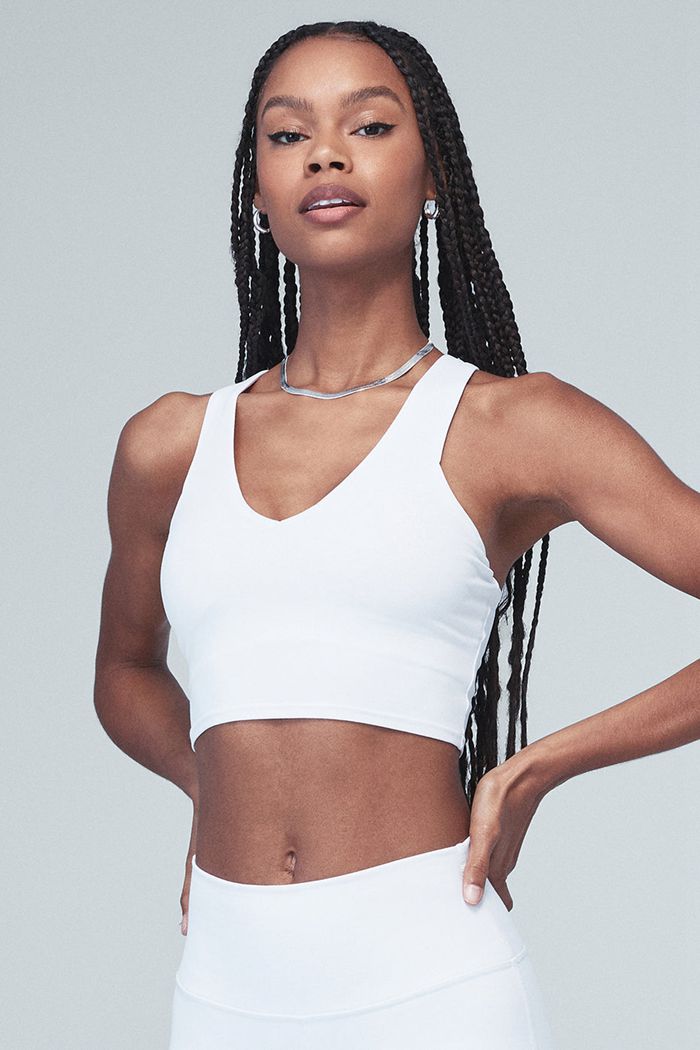 Tank Tops Alo Yoga Airbrush Real Mujer Blancos | 341520ZFC