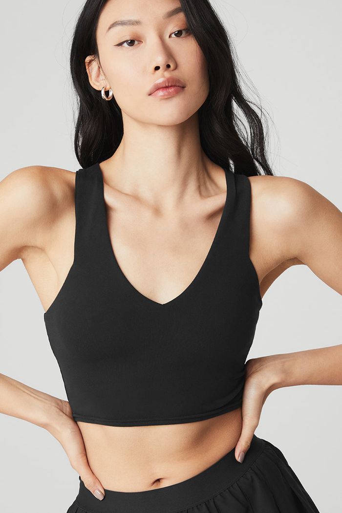 Tank Tops Alo Yoga Airbrush Real Mujer Negros | 016479BKR
