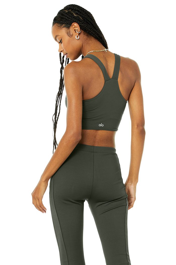 Tank Tops Alo Yoga Airbrush Real Mujer Verdes Oscuro | 394587SON