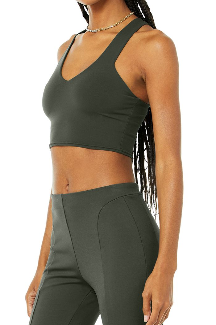 Tank Tops Alo Yoga Airbrush Real Mujer Verdes Oscuro | 394587SON