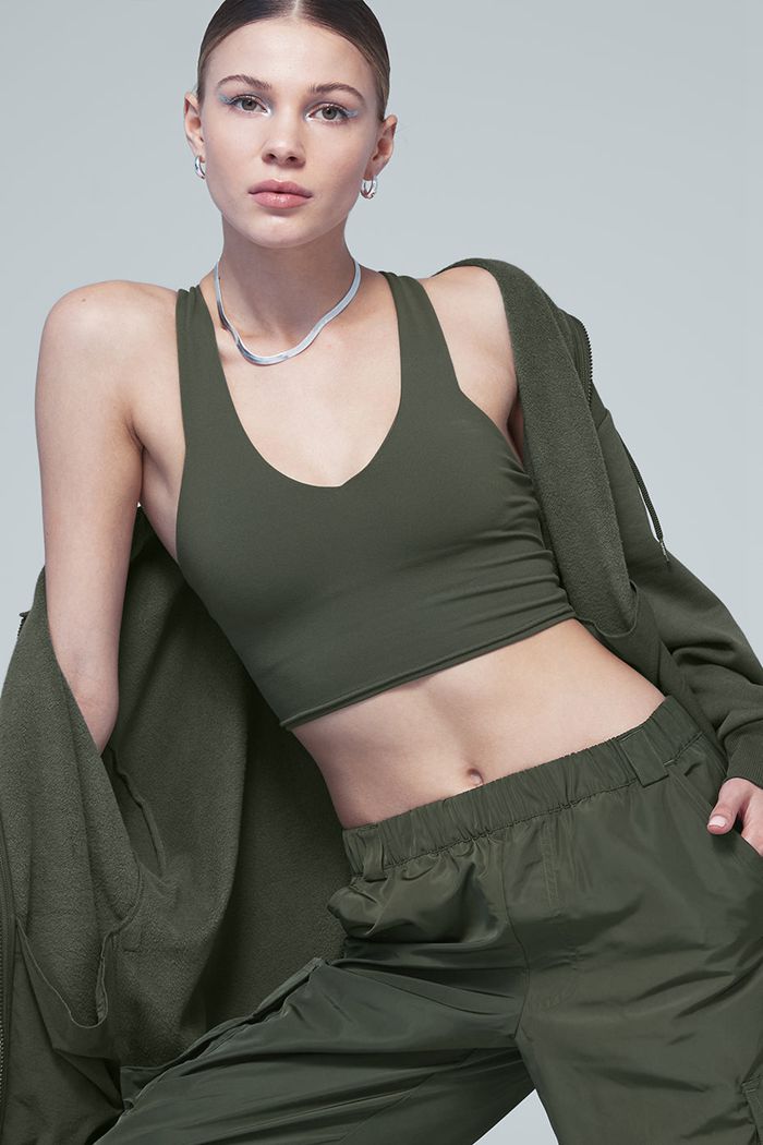 Tank Tops Alo Yoga Airbrush Real Mujer Verdes Oscuro | 394587SON