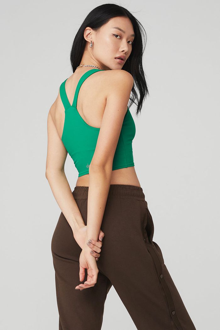 Tank Tops Alo Yoga Airbrush Real Mujer Verdes Turquesa | 675142PBH
