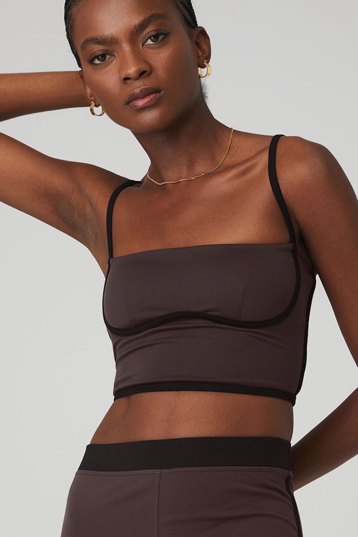 Tank Tops Alo Yoga Airbrush Stream Forro Mujer Negros | 047953PLC